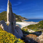 beach of Punta Molentis in Villasimius Sardinia